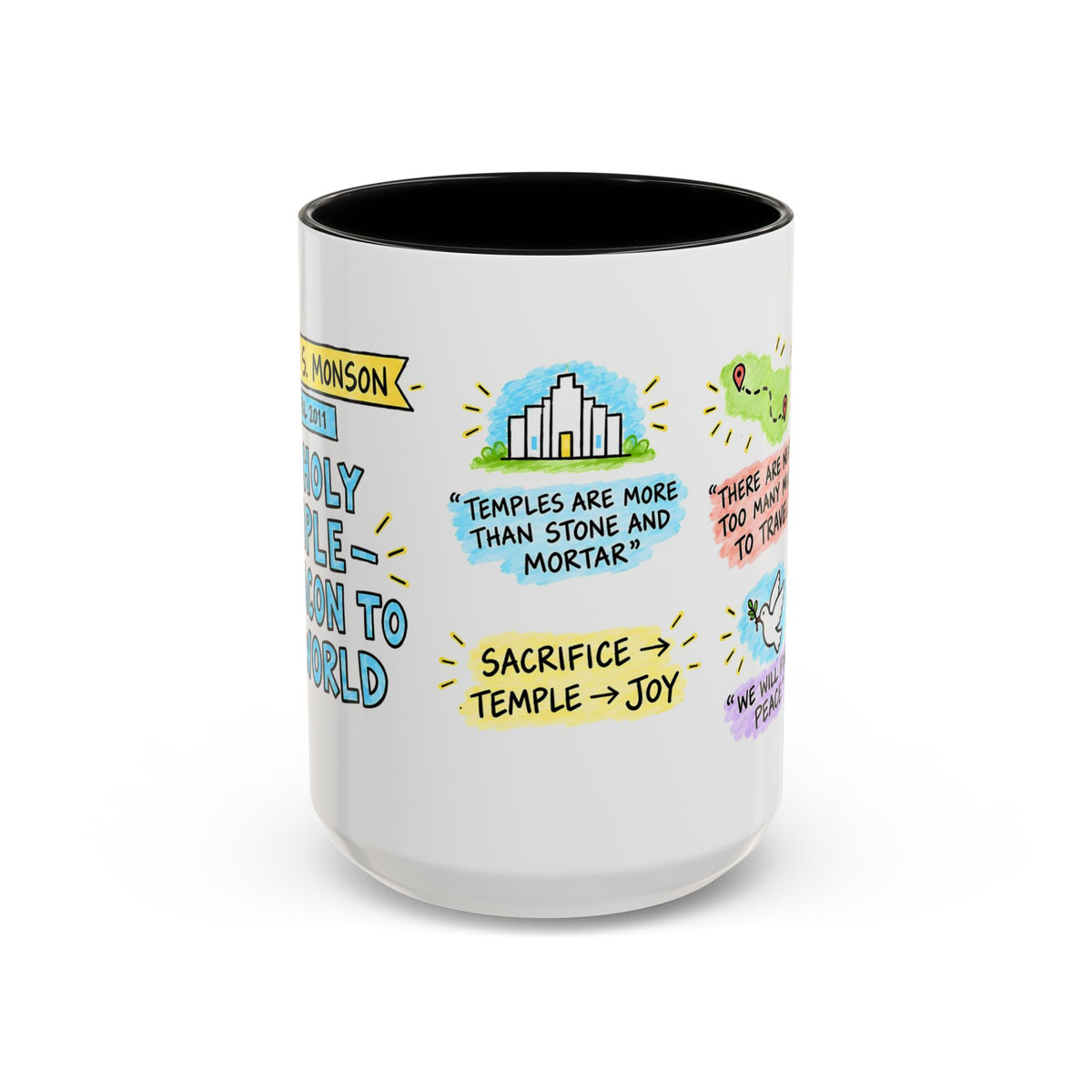 The Holy Temple—a Beacon to the World Sketch Note Mug — Thomas S. Monson