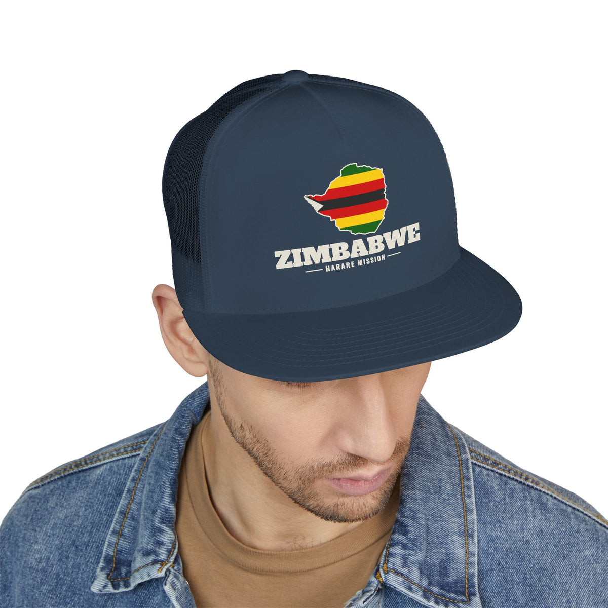 Zimbabwe Harare Mission Flag Map Trucker Hat