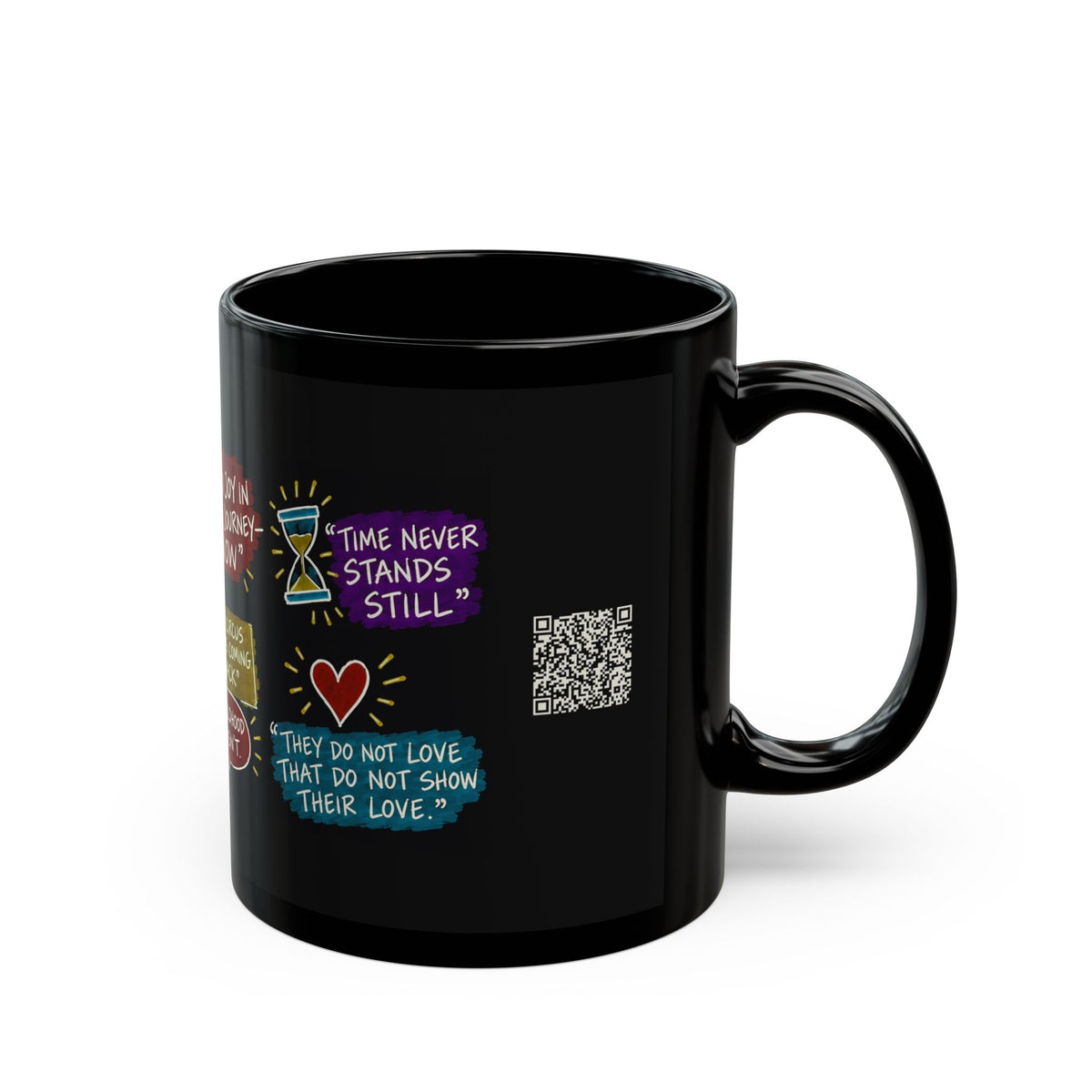 Finding Joy in the Journey Sketch Note Black Mug — Thomas S. Monson