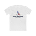 Philippines Davao Mission Flag Map shirt in White: colors of the Philippine flag in the outline of the Philippines with navy lettering, front view
