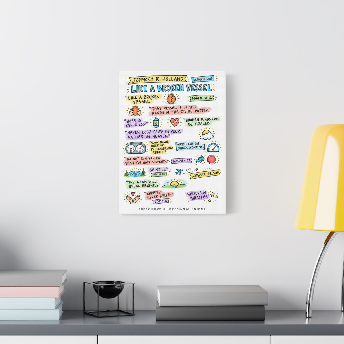 Like a Broken Vessel Sketch Note Canvas — Jeffrey R. Holland