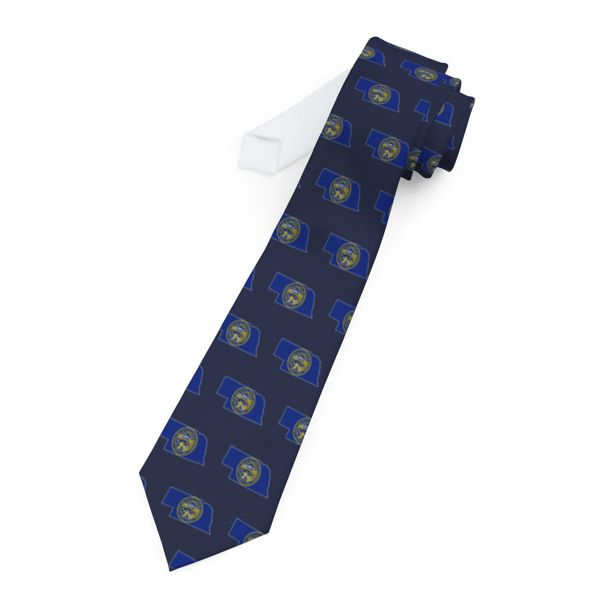 Nebraska Mission Flag Map Tie