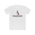 Philippines Baguio Mission Flag Map shirt in White: colors of the Philippine flag in the outline of the Philippines with navy lettering, front view