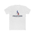 Philippines Ozamiz Mission Flag Map shirt in White: colors of the Philippine flag in the outline of the Philippines with navy lettering, front view
