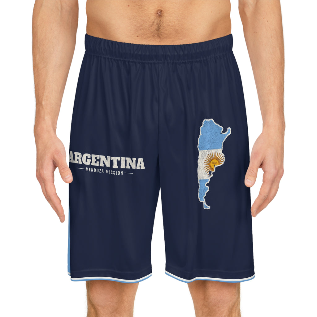 Argentina Mendoza Mission Basketball Shorts, worn, front view