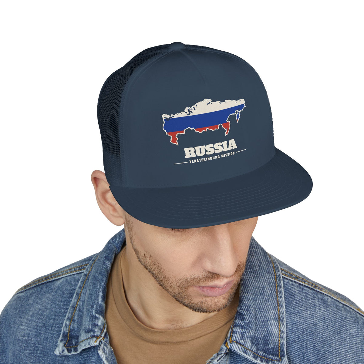 Russia Yekaterinburg Mission Flag Map Trucker Hat