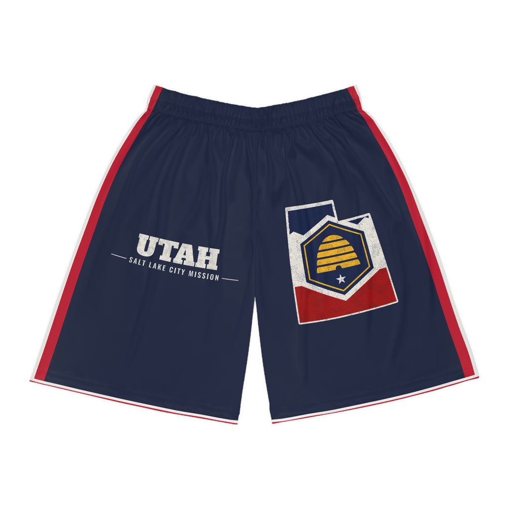 Utah Salt Lake City Mission Basketball Shorts, front view