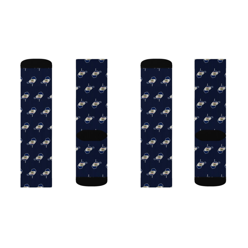West Virginia Mission Flag Map Socks