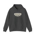 Argentina Santa Fe Mission Hoodie in Dark Heather, front view with the varsity mission design