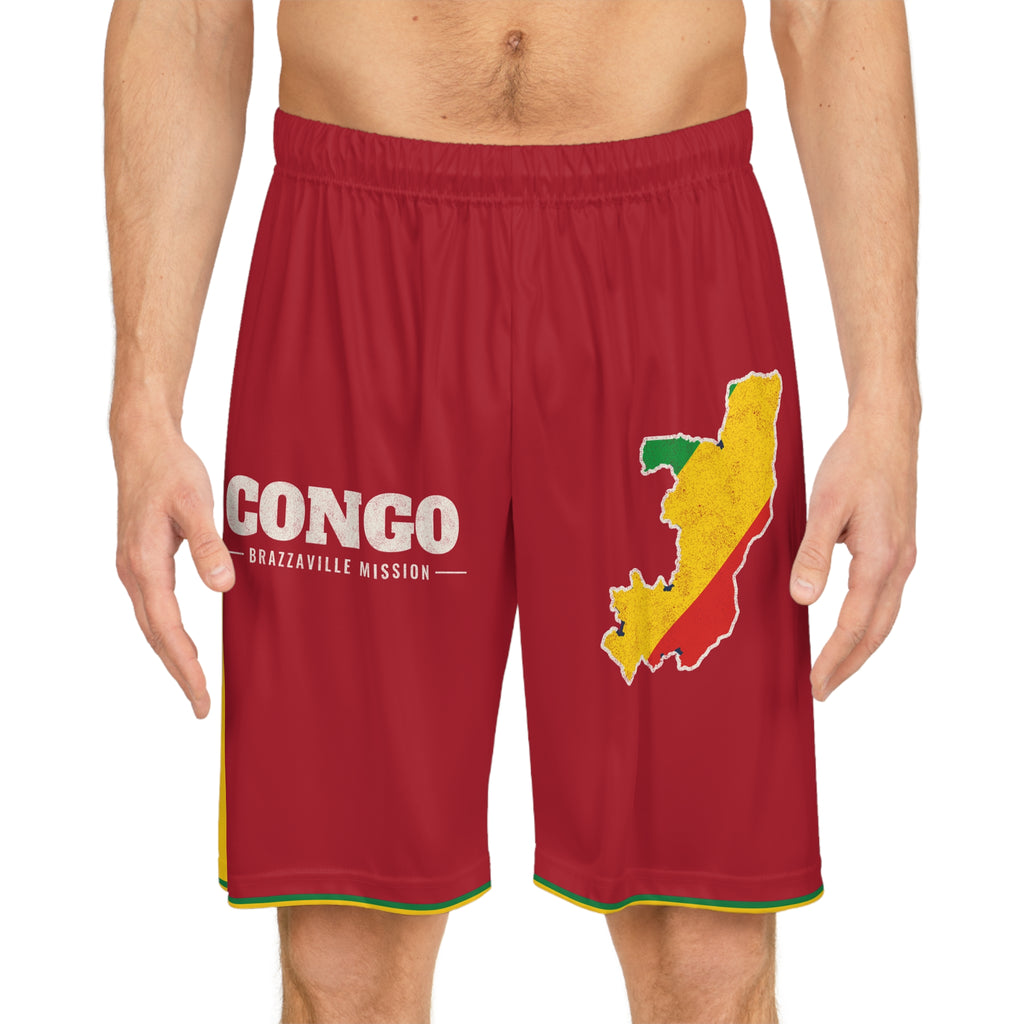 Republic of Congo Brazzaville Mission Basketball Shorts, worn, front view