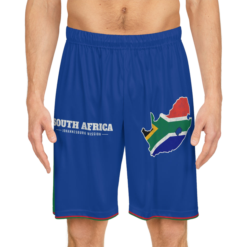 South Africa Johannesburg Mission Basketball Shorts, worn, front view