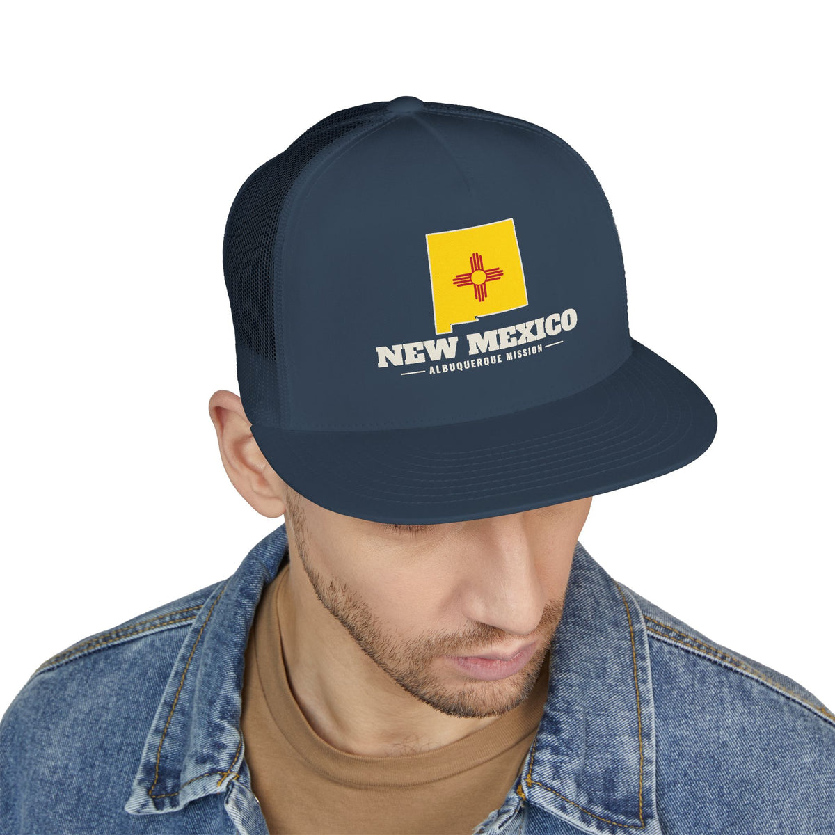 New Mexico Albuquerque Mission Flag Map Trucker Hat