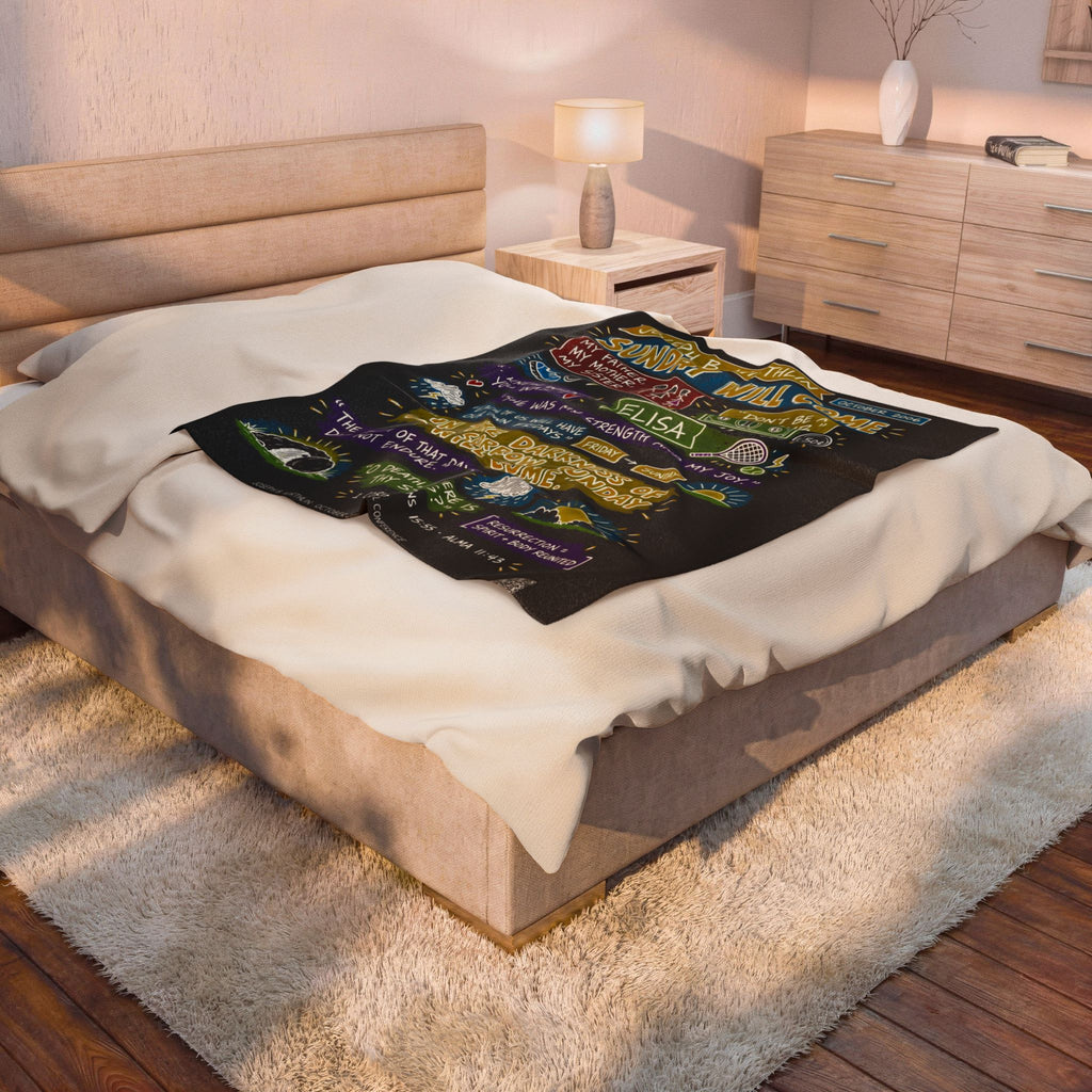 Sunday Will Come Sketch Note Plush Blanket — Joseph B. Wirthlin