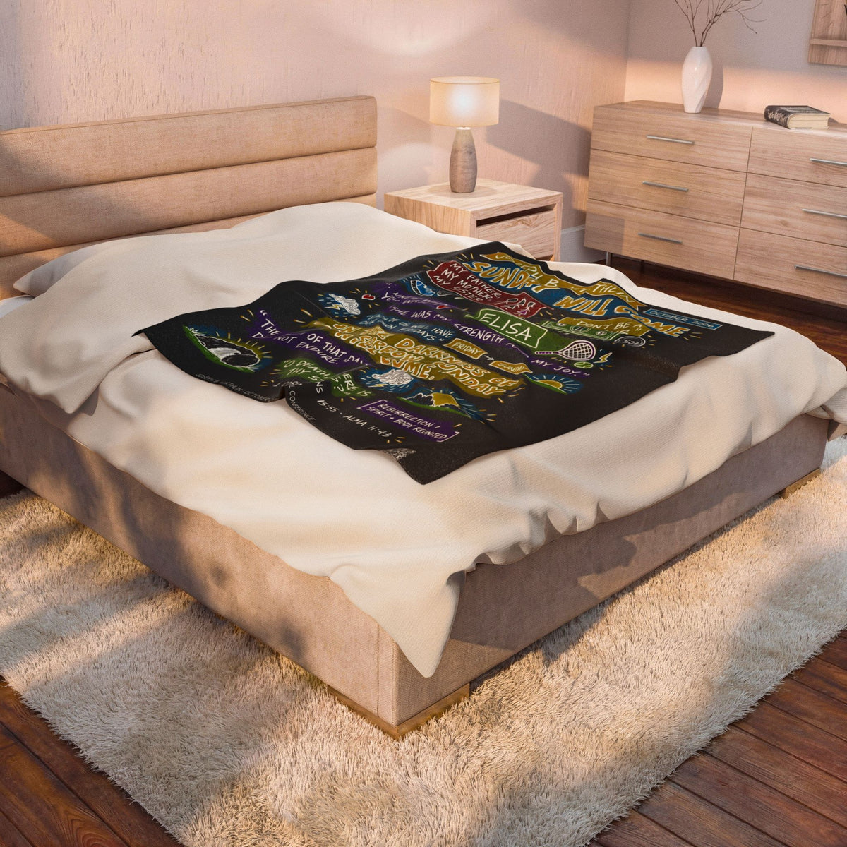Sunday Will Come Sketch Note Plush Blanket — Joseph B. Wirthlin