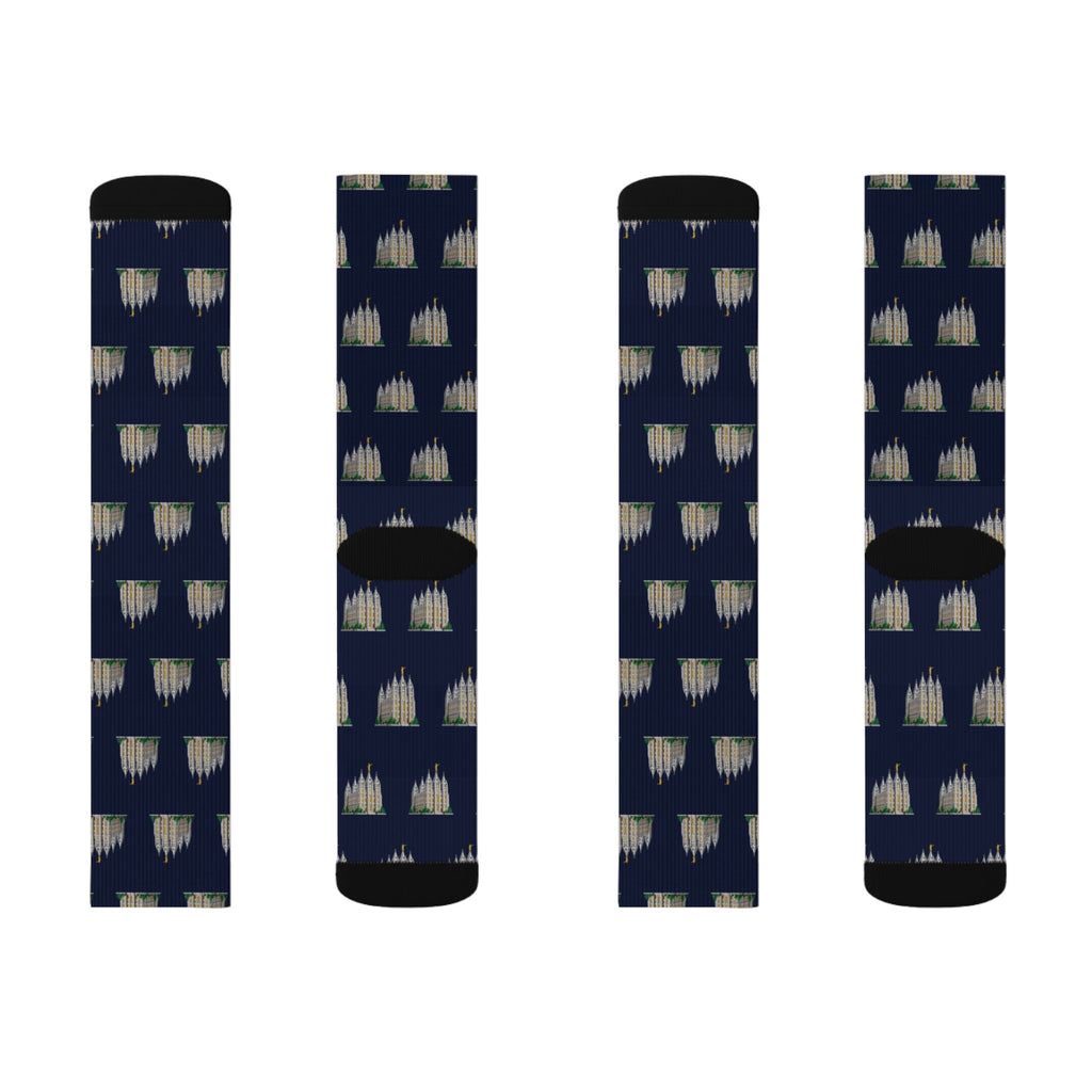 Salt Lake Temple Brick crew socks by Weak Things view 4