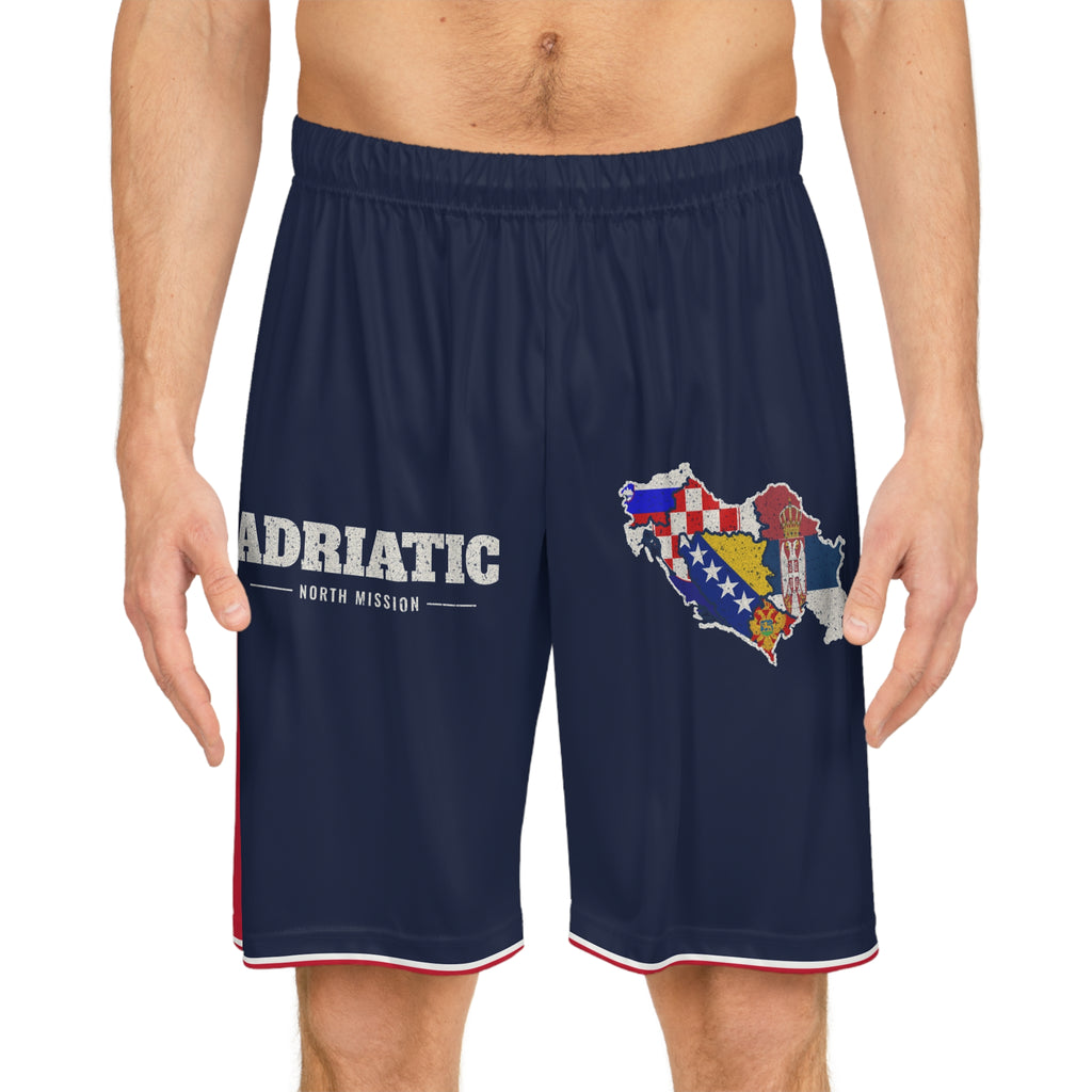 Adriatic North Mission Basketball Shorts, worn, front view