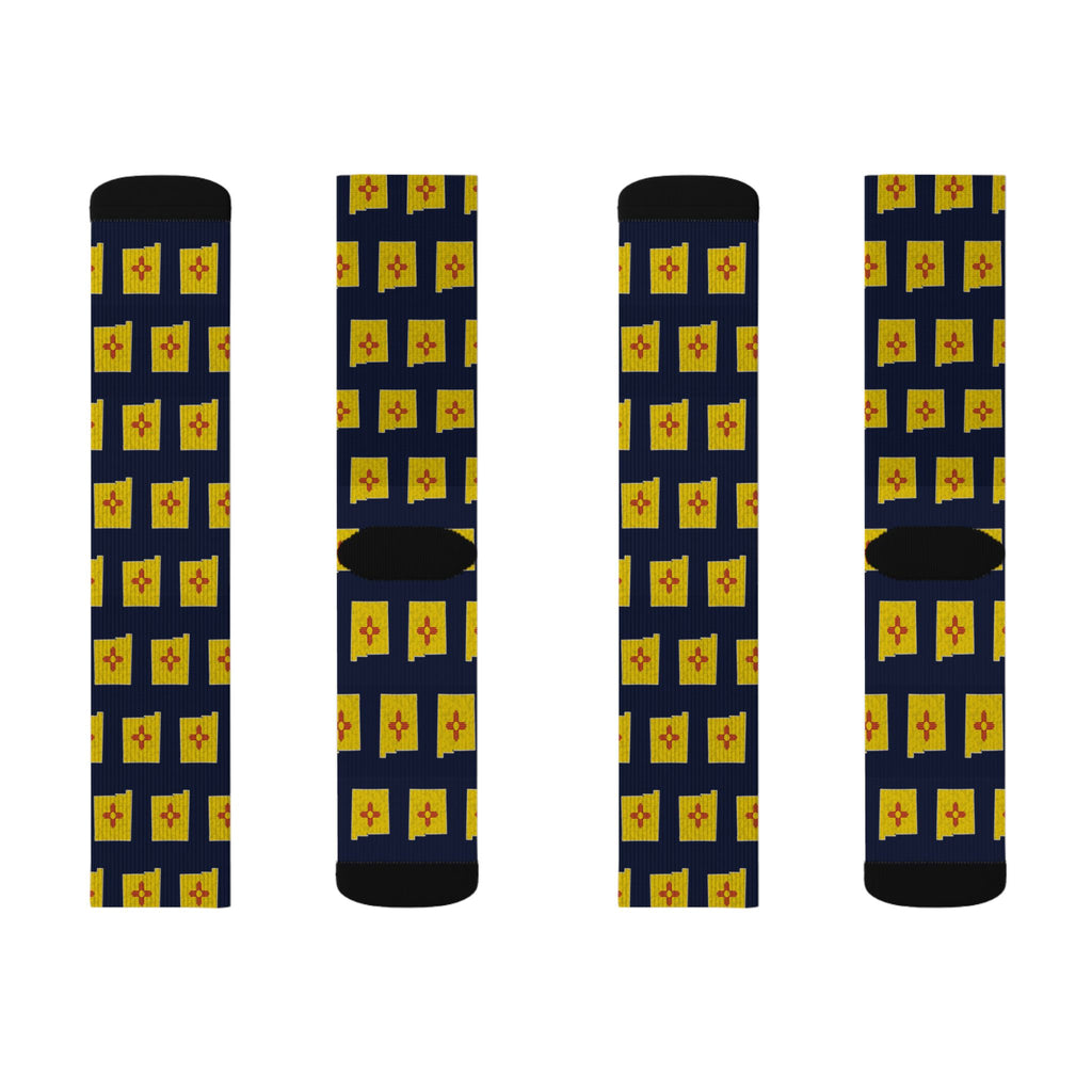 New Mexico Mission Flag Map Socks