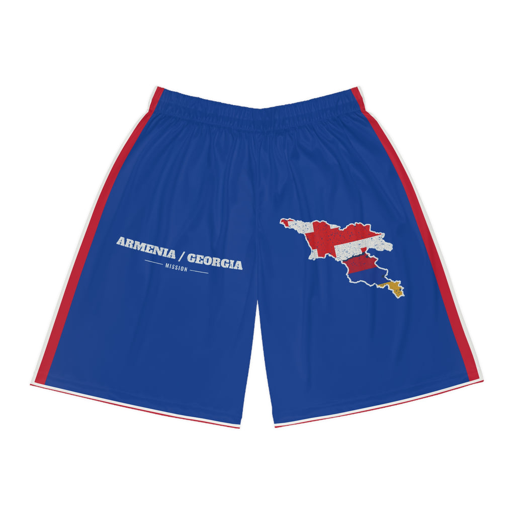 Armenia/Georgia Mission Basketball Shorts, front view