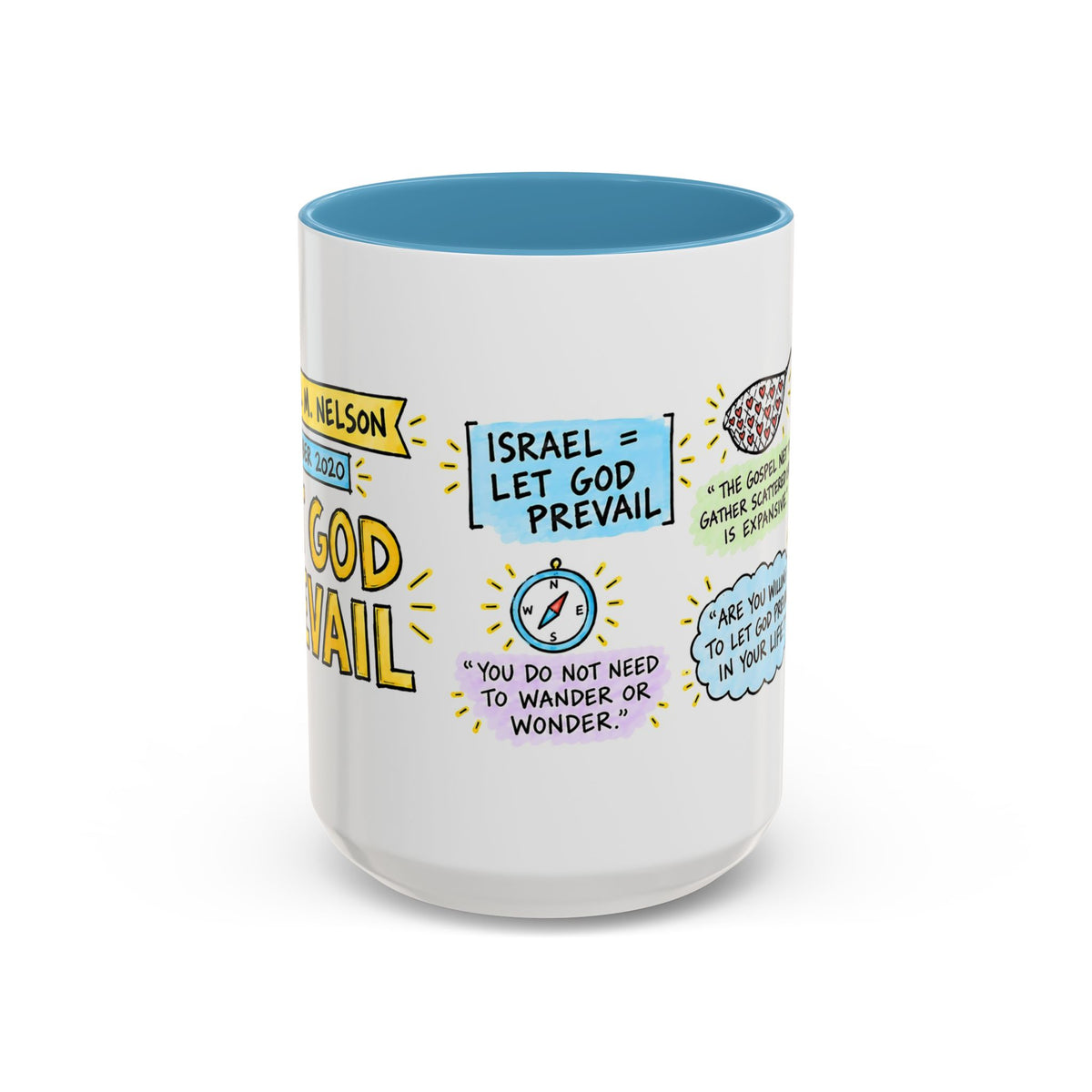 Let God Prevail Sketch Note Mug — Russell M. Nelson