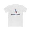 Philippines Cabanatuan Mission Flag Map shirt in White: colors of the Philippine flag in the outline of the Philippines with navy lettering, front view