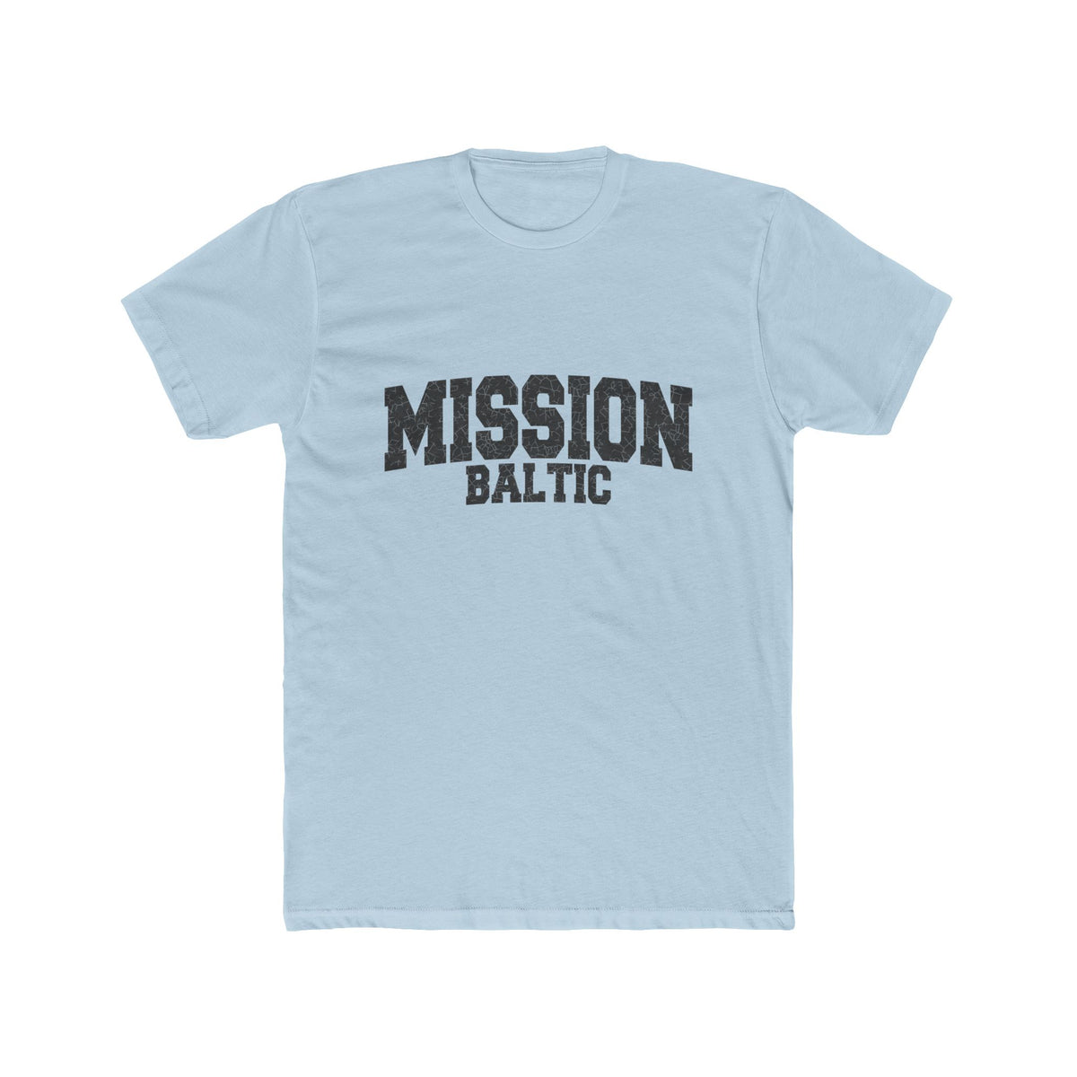 Baltic Mission T-Shirt in Solid Light Blue, front view