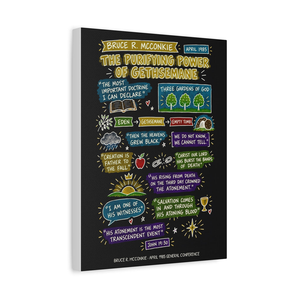 The Purifying Power of Gethsemane Sketch Note Canvas (Black) — Bruce R. McConkie