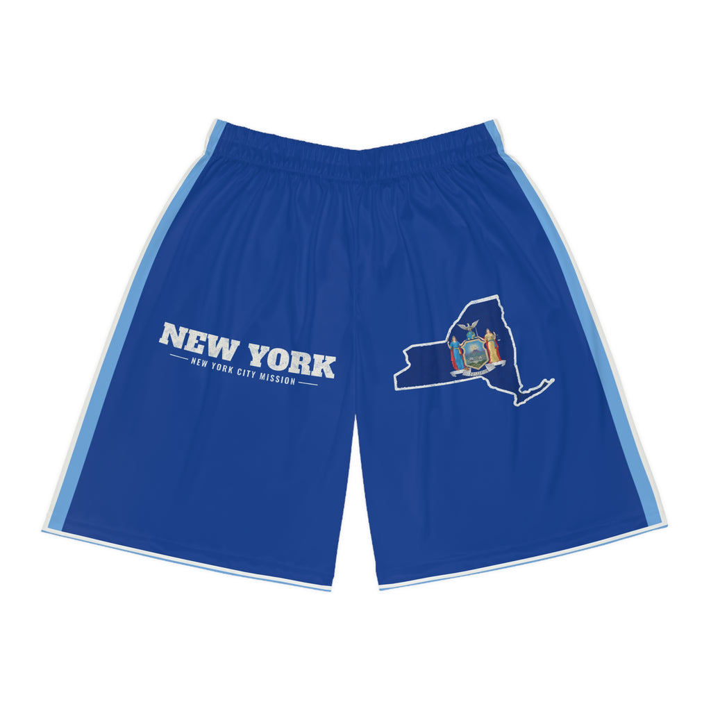 New York New York City Mission Basketball Shorts, front view