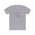 Peru Huancayo Mission Heart Map shirt in Heather Grey: Peru outline with a red heart, front view
