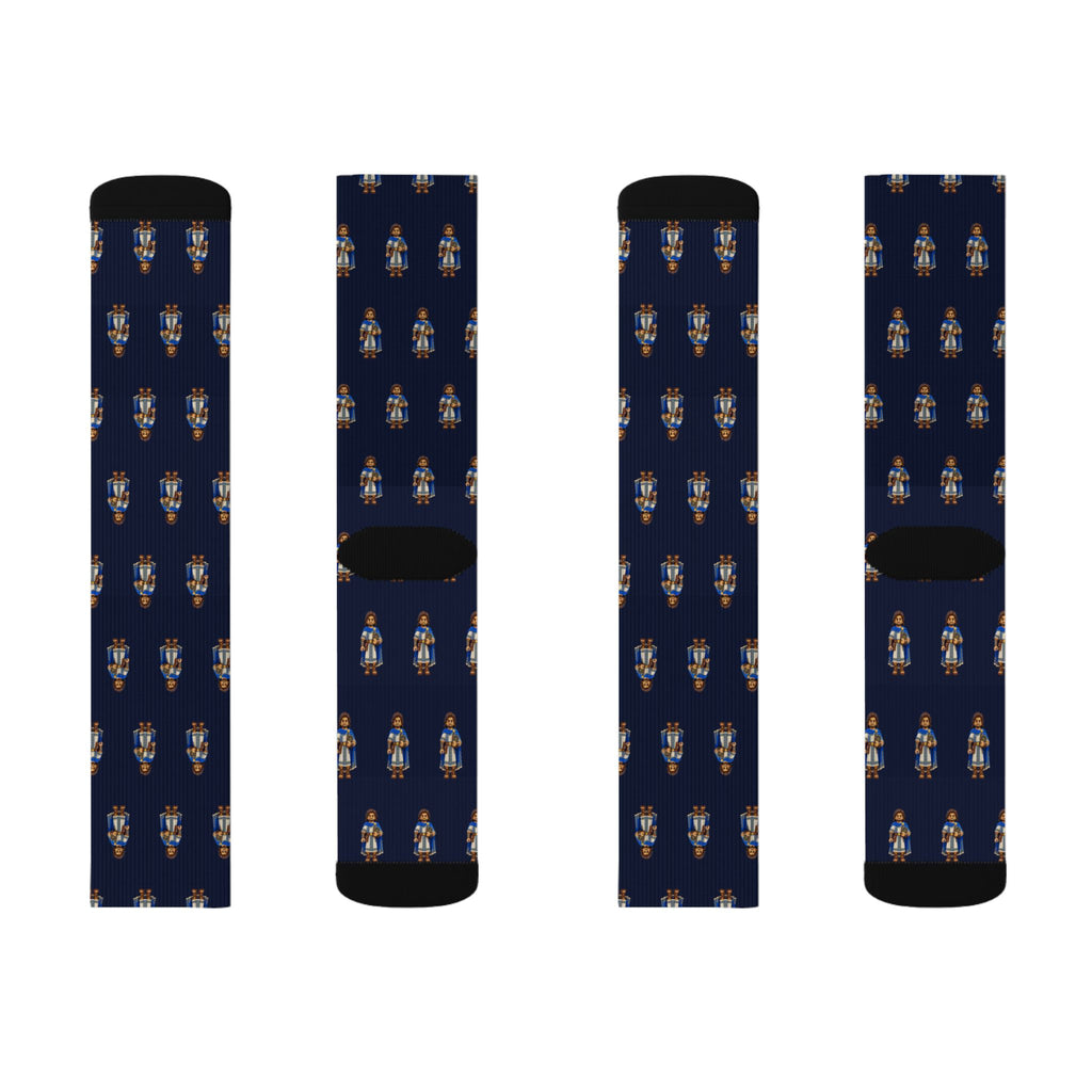 Amulek Brick Chess crew socks by Weak Things view 2