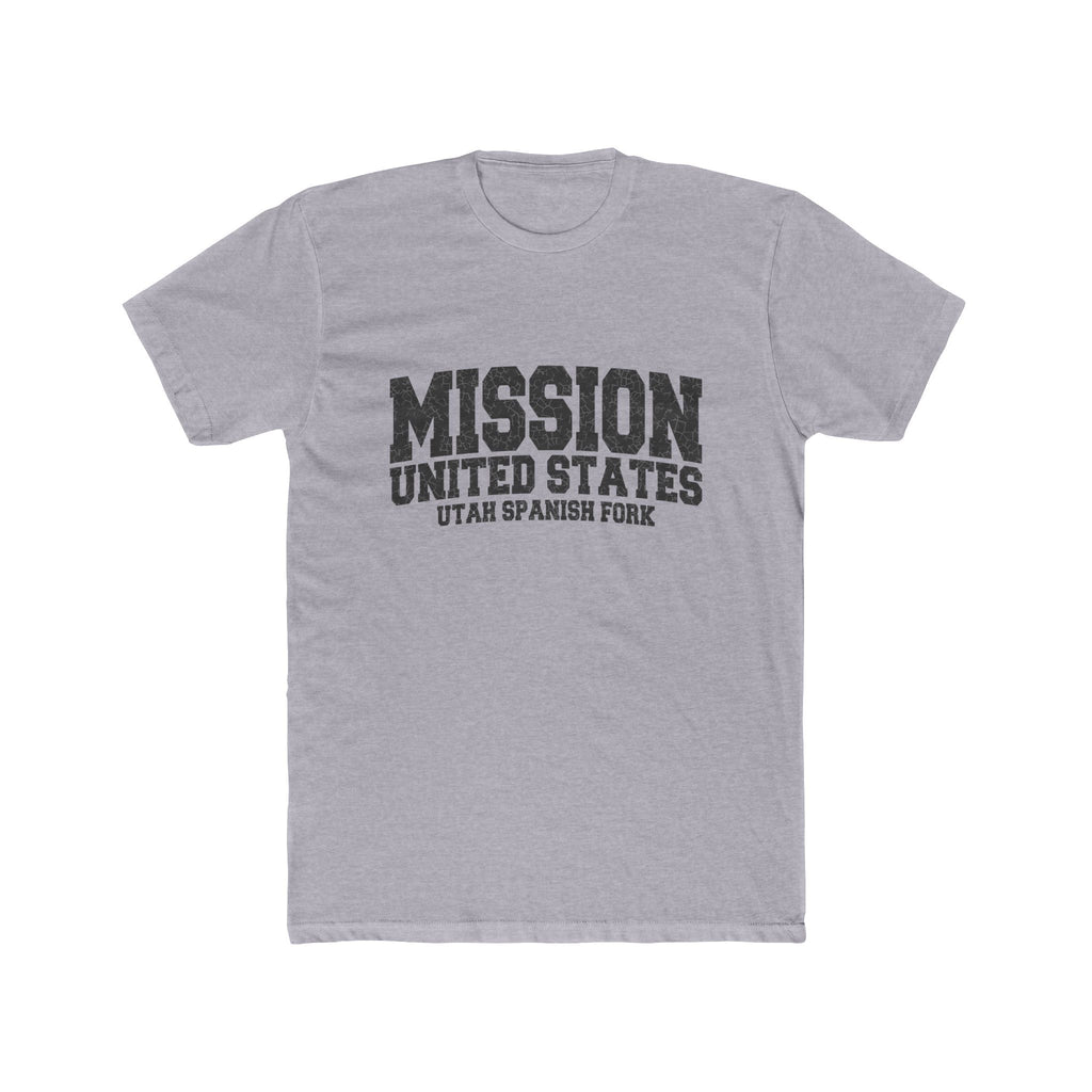 Utah Spanish Fork Mission T-Shirt in Heather Grey, front view