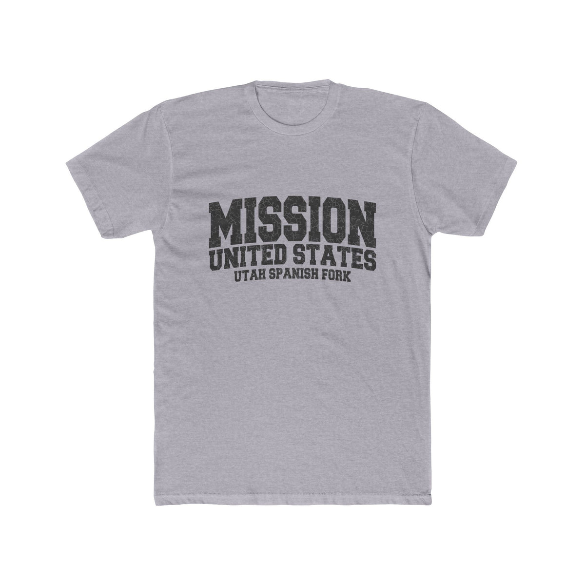 Utah Spanish Fork Mission T-Shirt in Heather Grey, front view