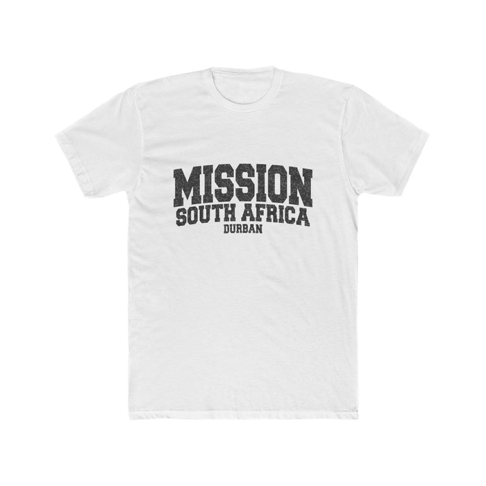 South Africa Durban Mission T-Shirt in Solid White, front view