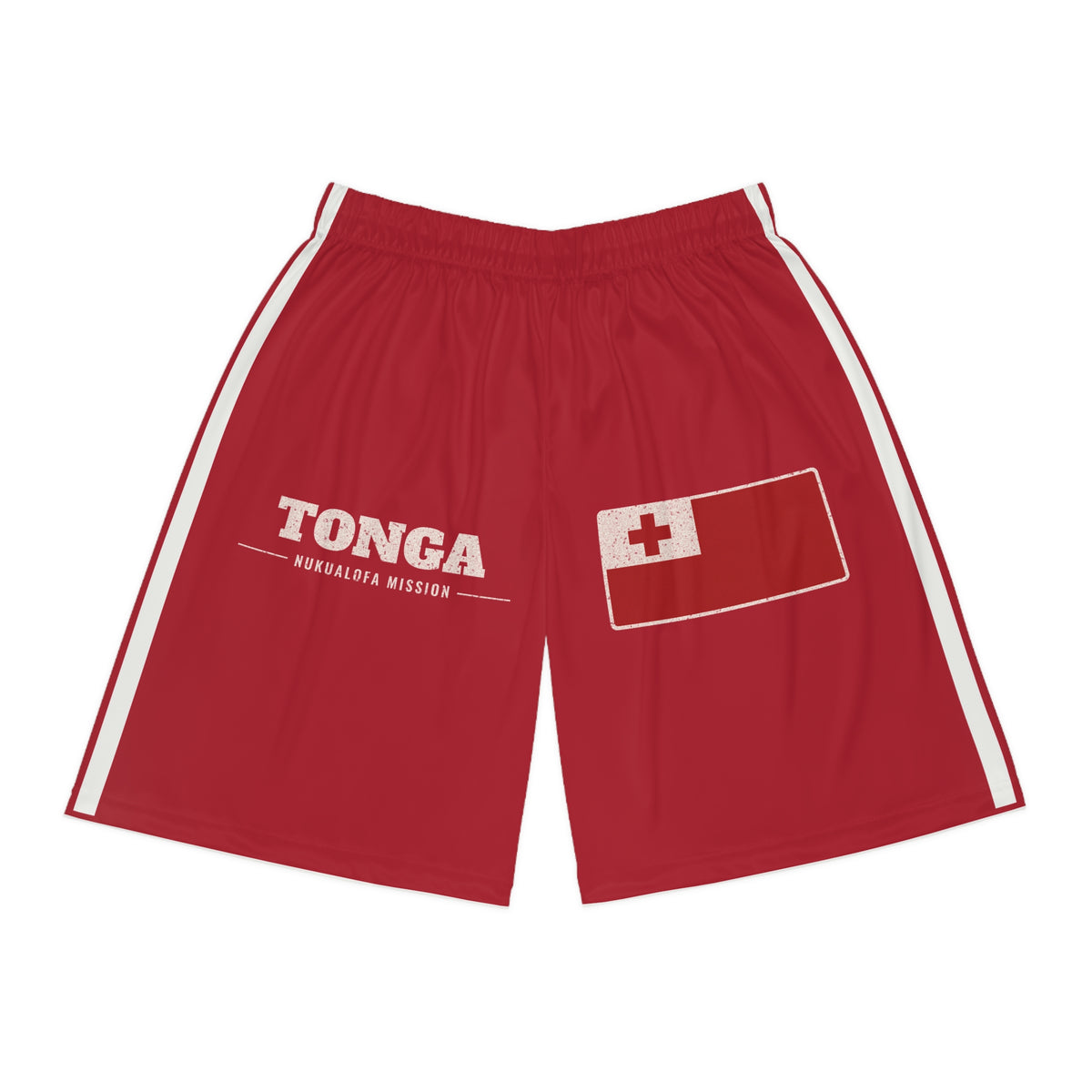 Tonga Nukualofa Mission Basketball Shorts, front view