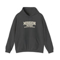 Mexico Mexico City Northwest Mission Hoodie in Dark Heather, front view with the varsity mission design