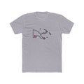 Papua New Guinea Daru Mission Heart Map shirt in Heather Grey: Papua New Guinea outline with a red heart, front view