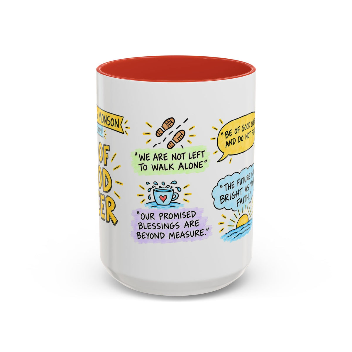 Be of Good Cheer Sketch Note Mug — Thomas S. Monson