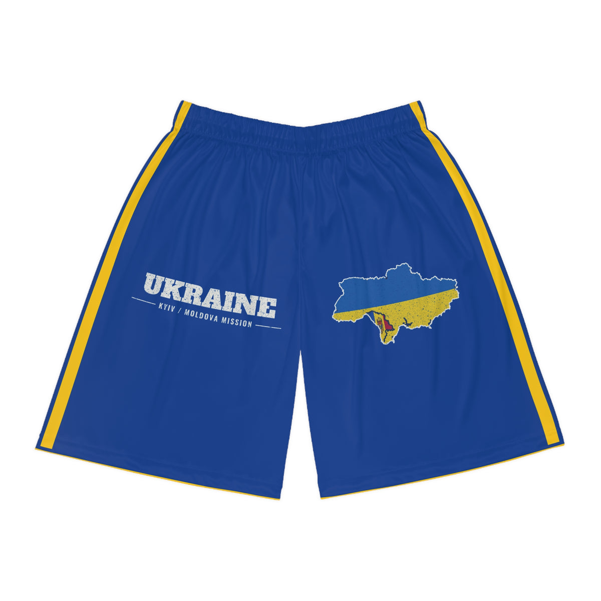Ukraine Kyiv/Moldova Mission Basketball Shorts, front view