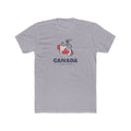 Canada Calgary Mission Flag Map shirt in Heather Grey: flag of Canada in the outline of Canada with navy lettering, front view