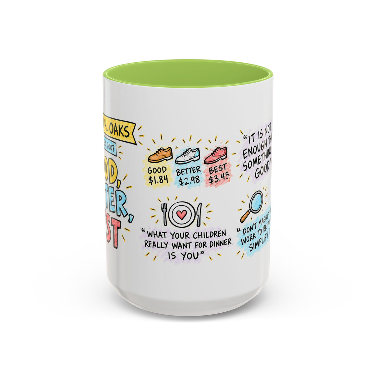 Good, Better, Best Sketch Note Mug — Dallin H. Oaks
