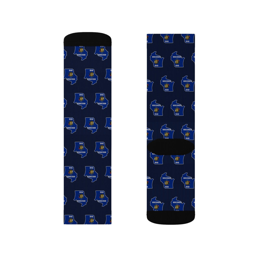 Wisconsin Mission Flag Map Socks