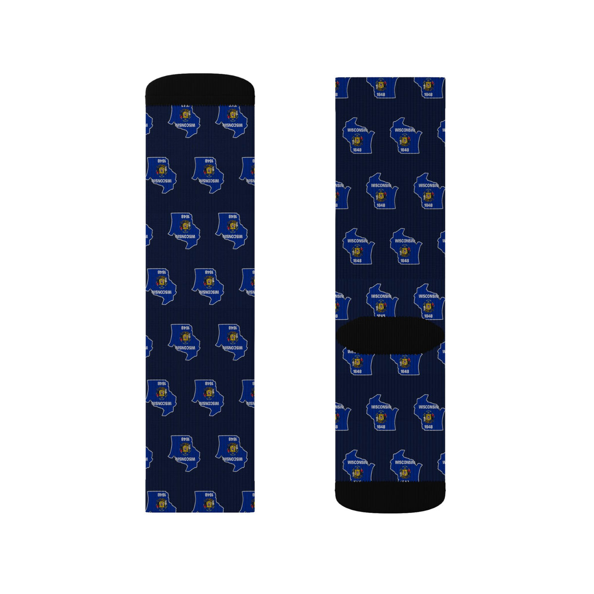 Wisconsin Mission Flag Map Socks