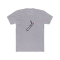 New Zealand Hamilton Mission Heart Map shirt in Heather Grey: New Zealand outline with a red heart, front view