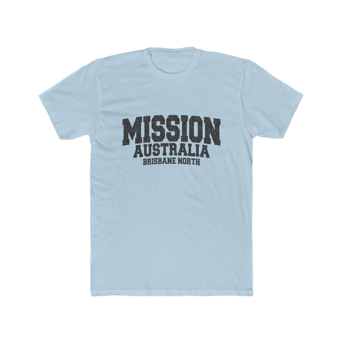 Australia Brisbane North Mission T-Shirt in Solid Light Blue, front view