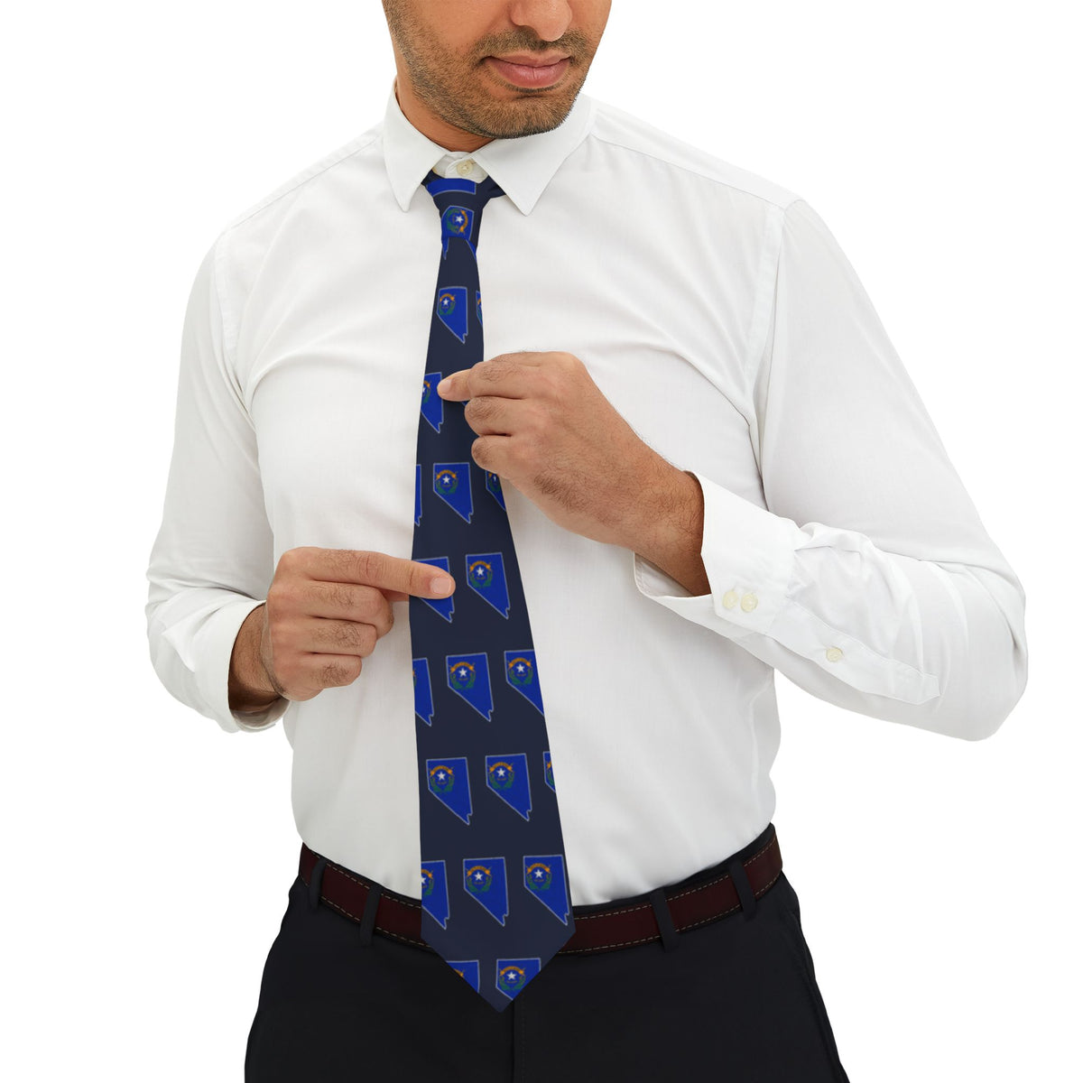 Nevada Mission Flag Map Tie