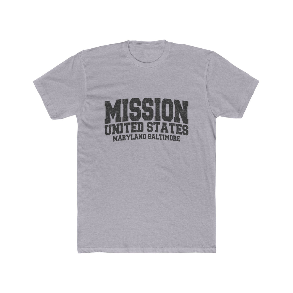 Maryland Baltimore Mission T-Shirt in Heather Grey, front view