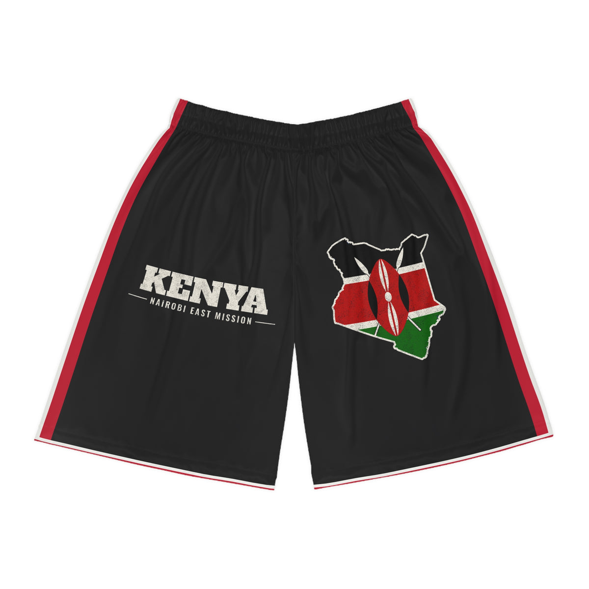 Kenya Nairobi East Mission Basketball Shorts, front view