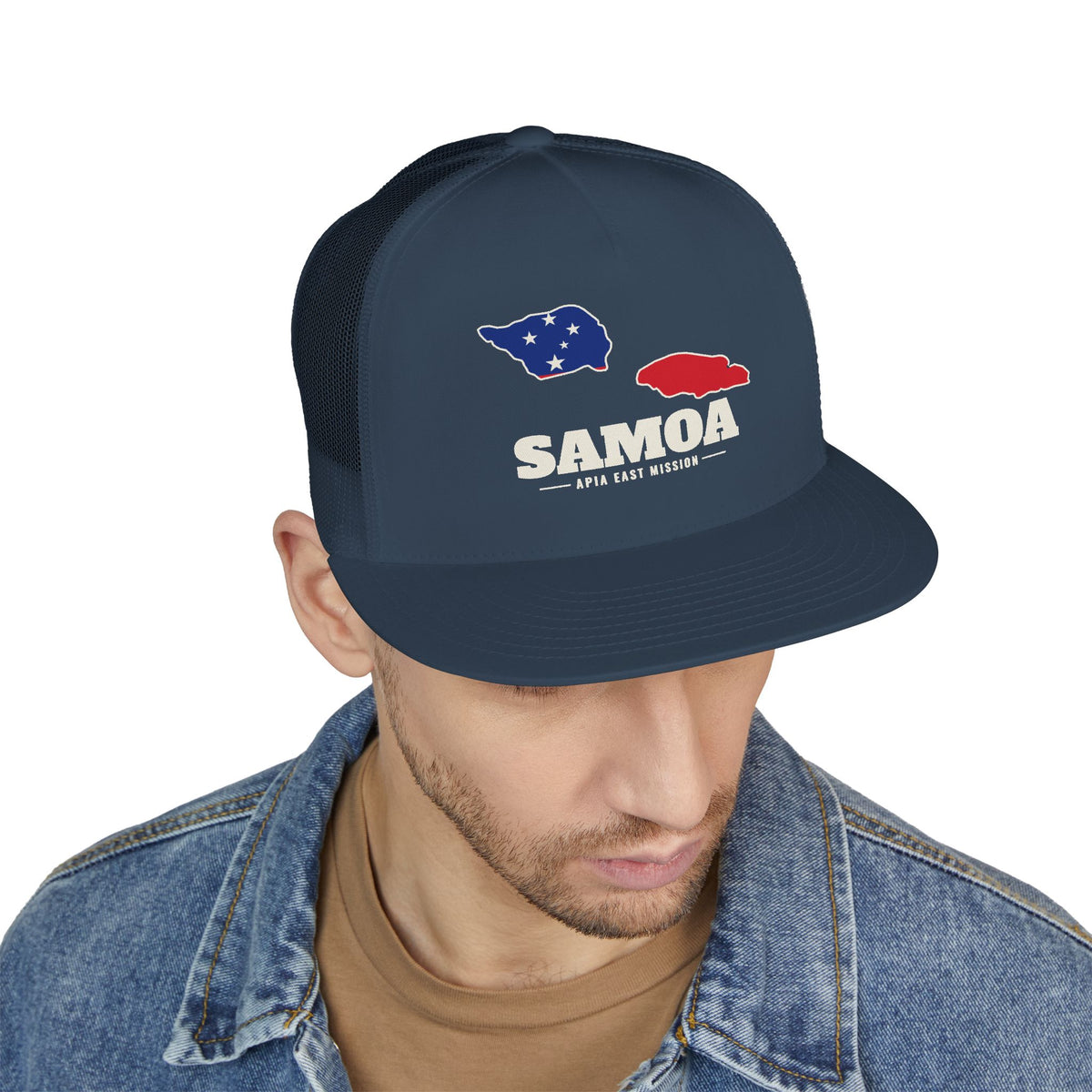 Samoa Apia East Mission Flag Map Trucker Hat