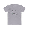 Senegal Dakar Mission Heart Map shirt in Heather Grey: Senegal outline with a red heart, front view