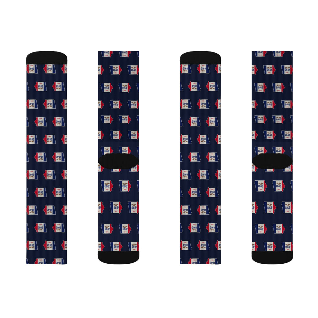 Iowa Mission Flag Map Socks
