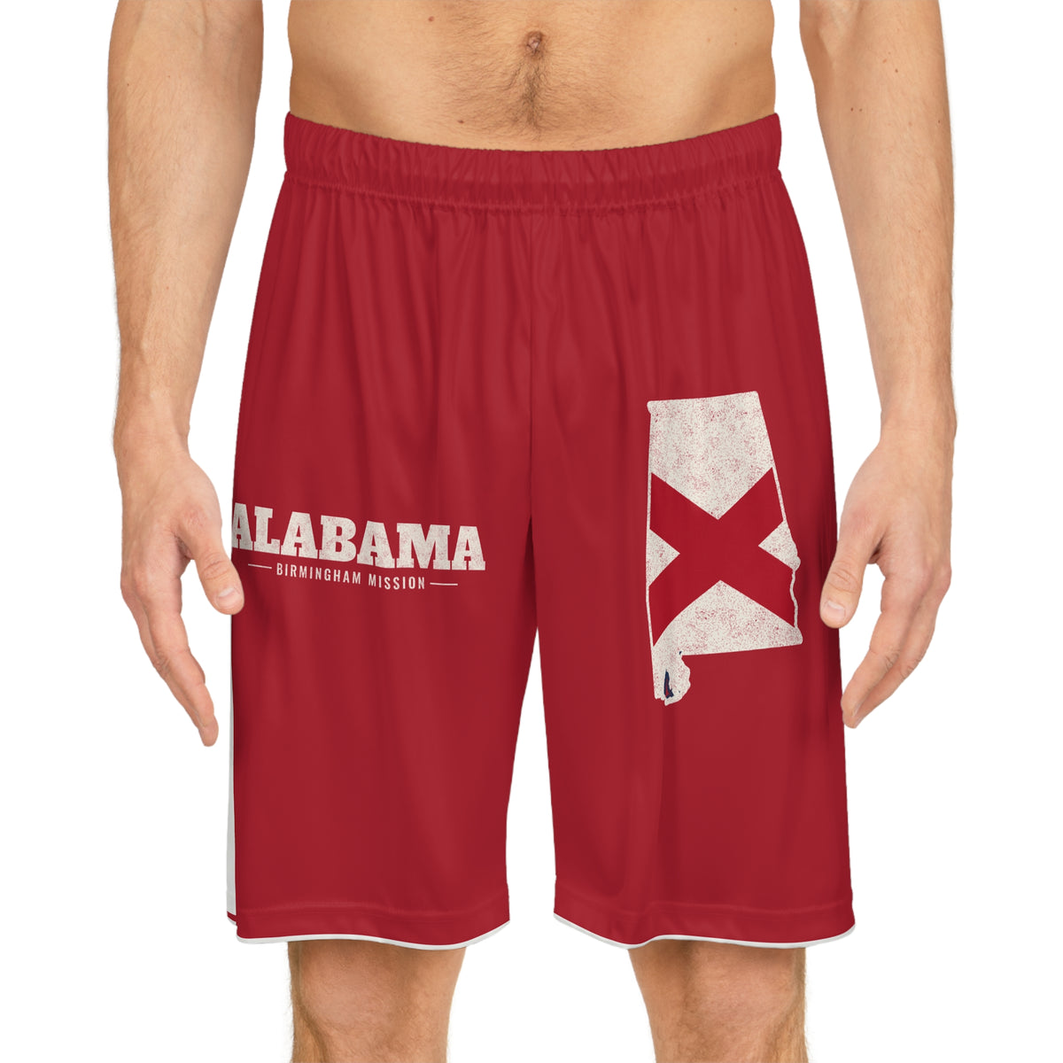 Alabama Birmingham Mission Basketball Shorts, worn, front view